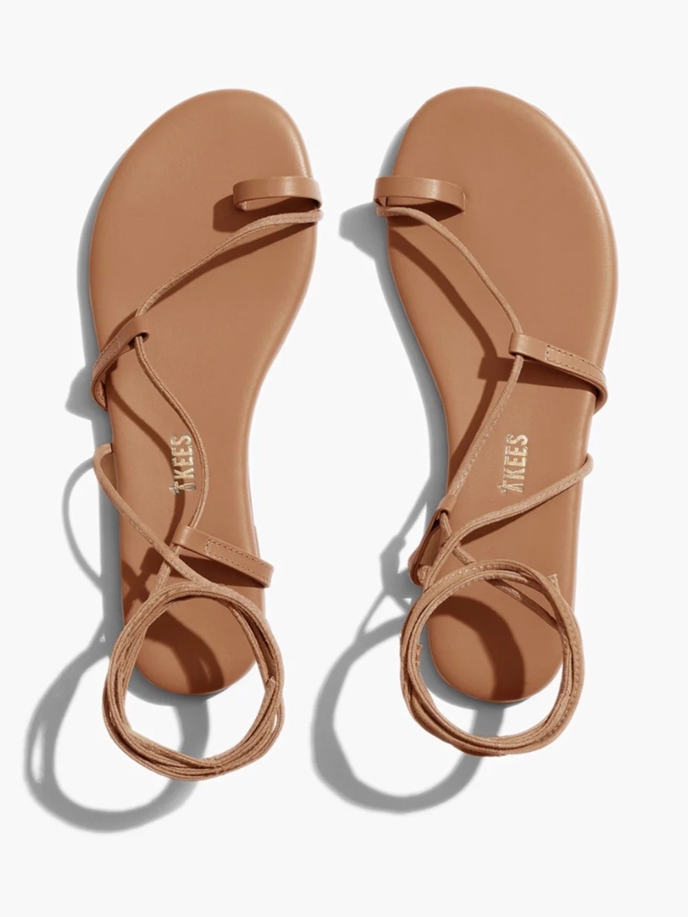TKEES Lace-Up Jo Sandals in Hazelnut - NWOT